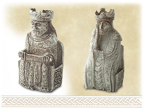 Lewis Chessmen King and Queen Bookends