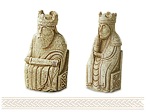 Lewis Chessmen King and Queen pieces