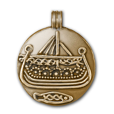 Hedeby war ship pendant Norse Viking jewelry gift. Authentic bronze museum replica made in Denmark and sold in the museum stores throughout Scandinavia. - Buy Online from USA!