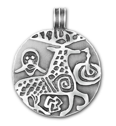 Hedeby deer pendant Norse Viking jewelry  Authentic silver museum replica made in Denmark and sold in the museum stores throughout Scandinavia. - Buy Online from USA!