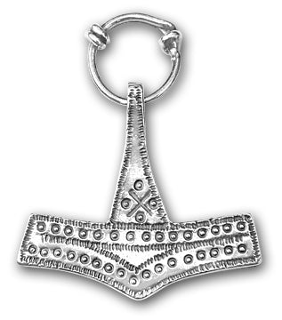 Rømersdal Thor's Hammer pendant Norse Viking jewelry gift. Authentic silver museum replica made in Denmark and sold in the museum stores throughout Scandinavia. - Buy Online from USA!